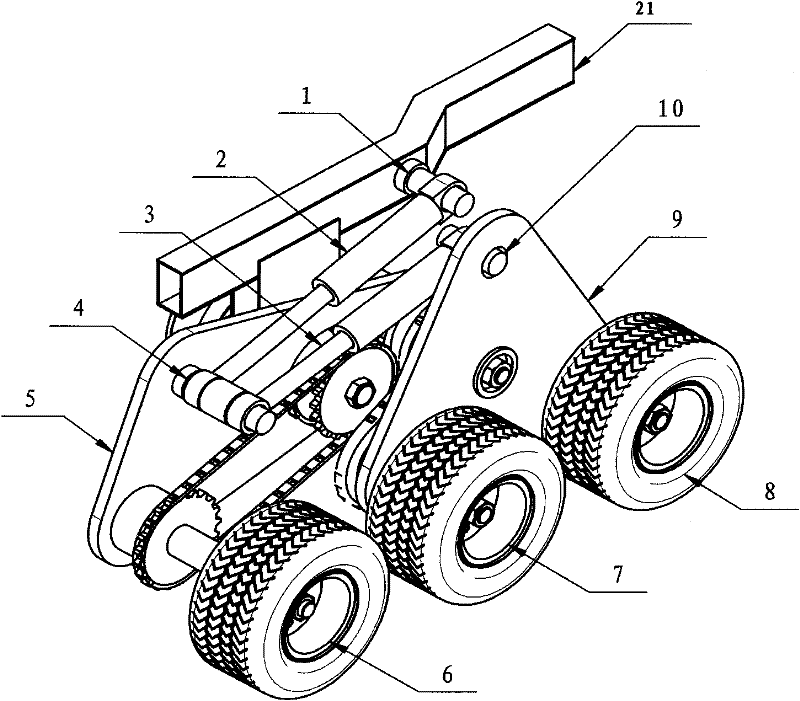 Self-adaptive sea bottom complex terrain compound wheel type traveling mechanism