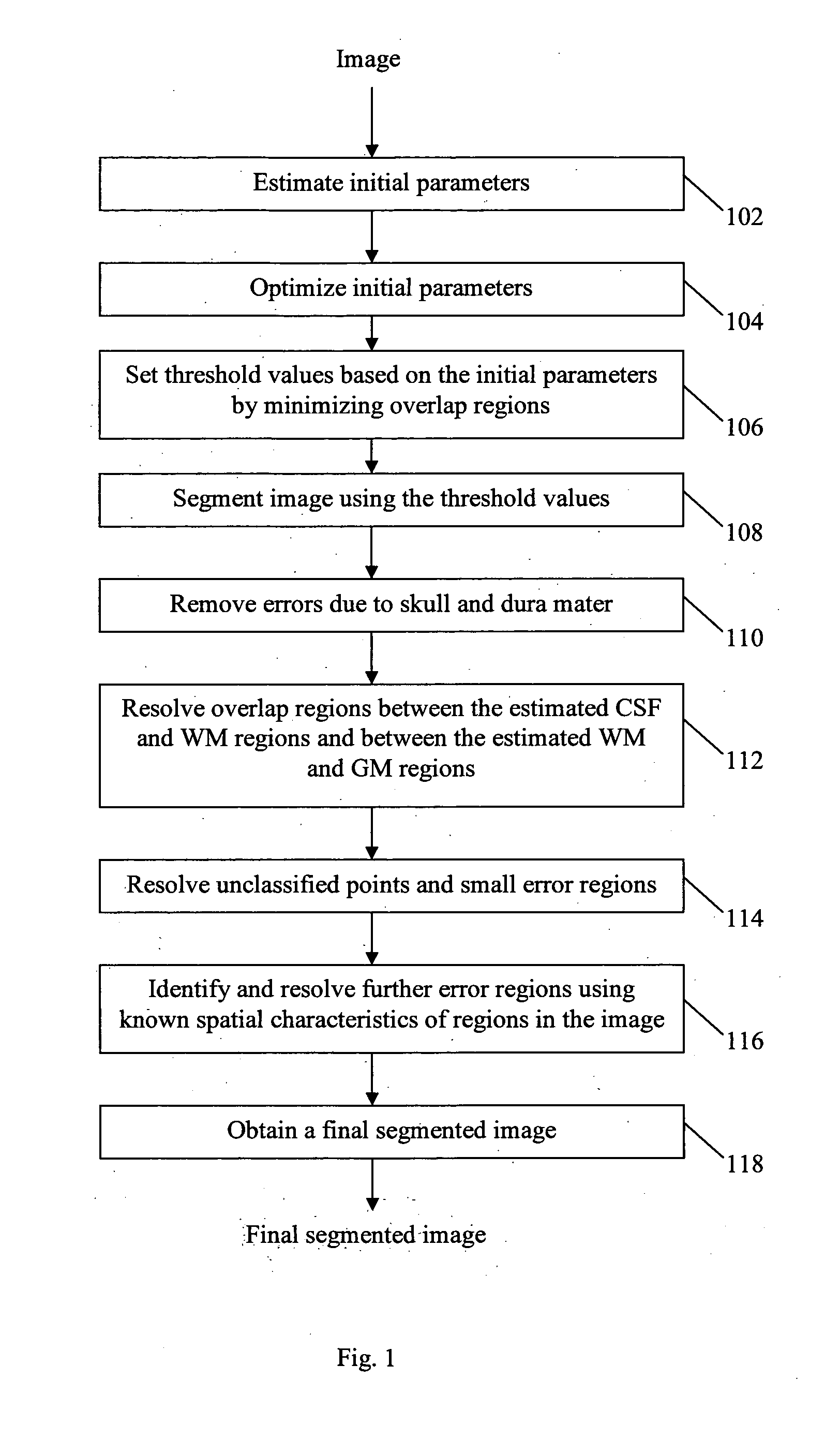 Method and system for segmenting a brain image