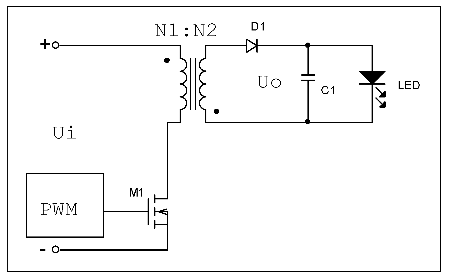 Electrolytic capacitor flyback ac/dc converter for led lighting