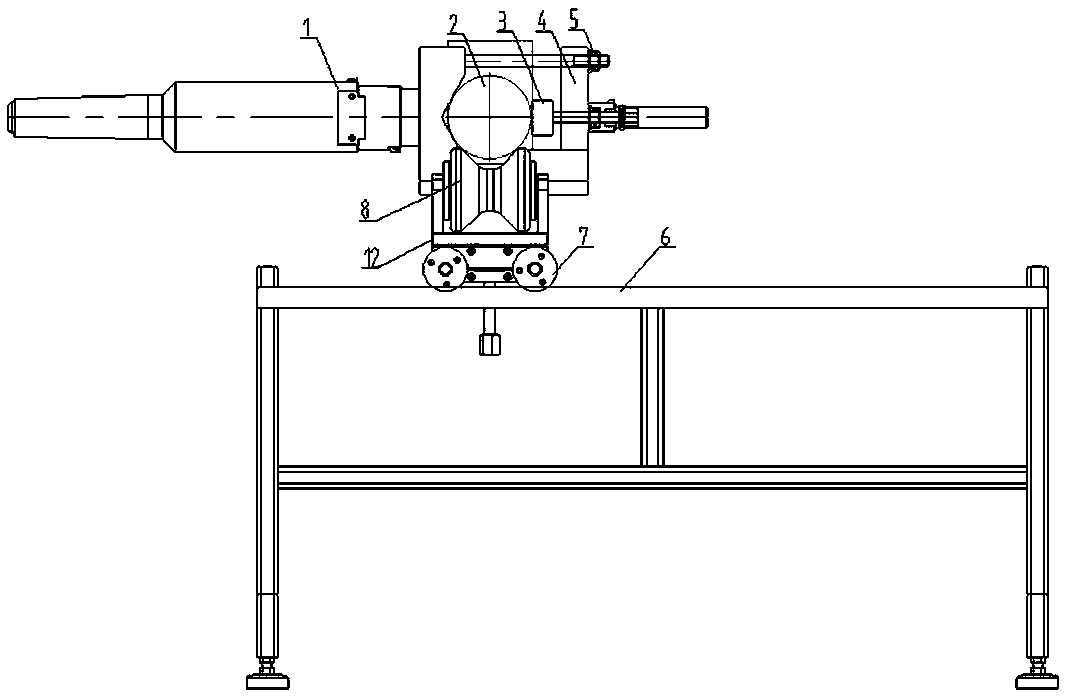 Lathe boring device for machining piston rod end opening or lug ring