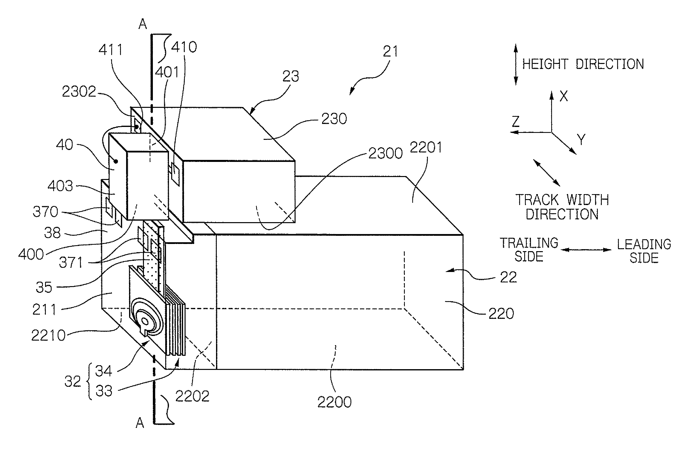 Heat-assisted thin-film magnetic head and heat-assisted magnetic recording method