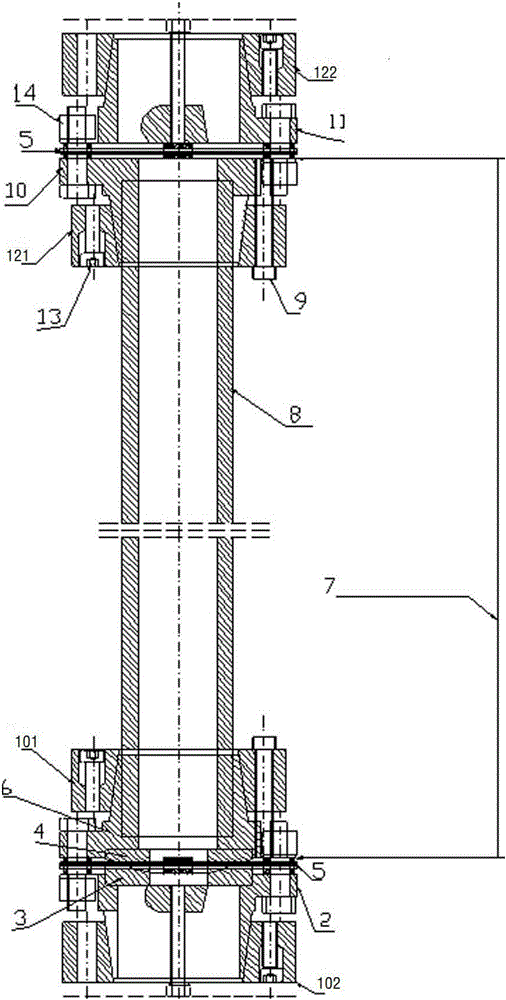 Preparation method of new combined tubular long-axis two-way elastic diaphragm coupling