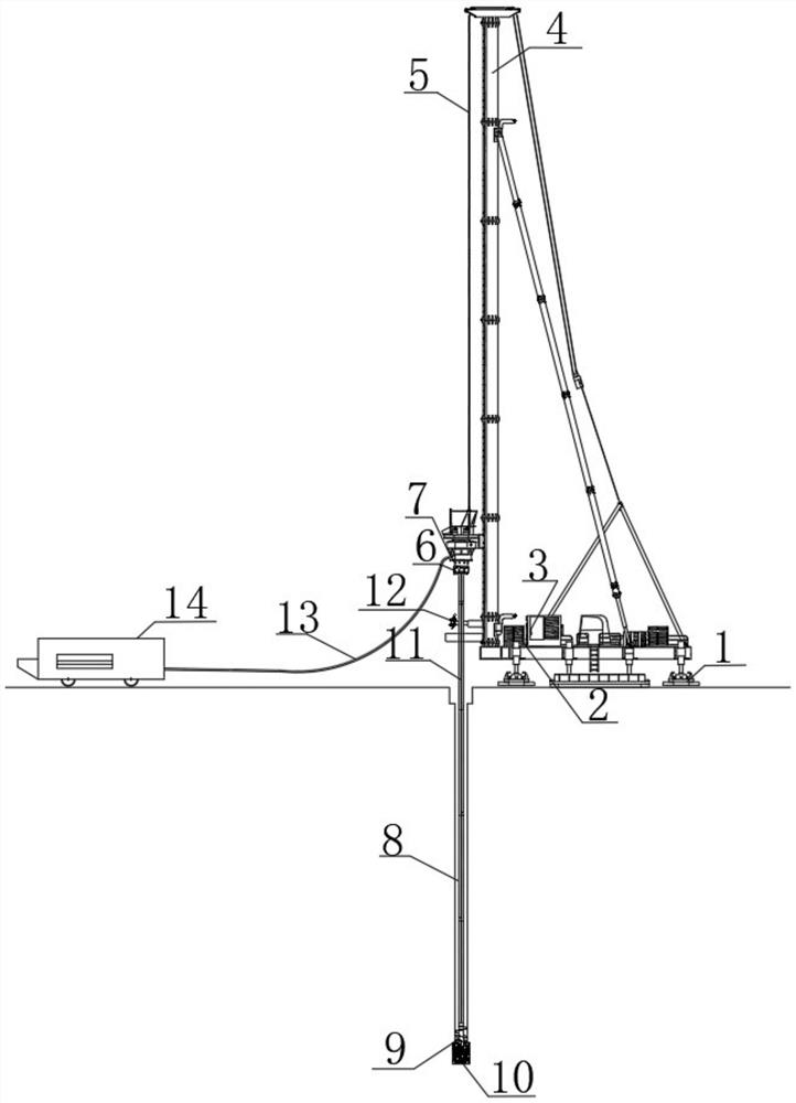 Dry-method rotary extruding and expanding pile forming device and construction method