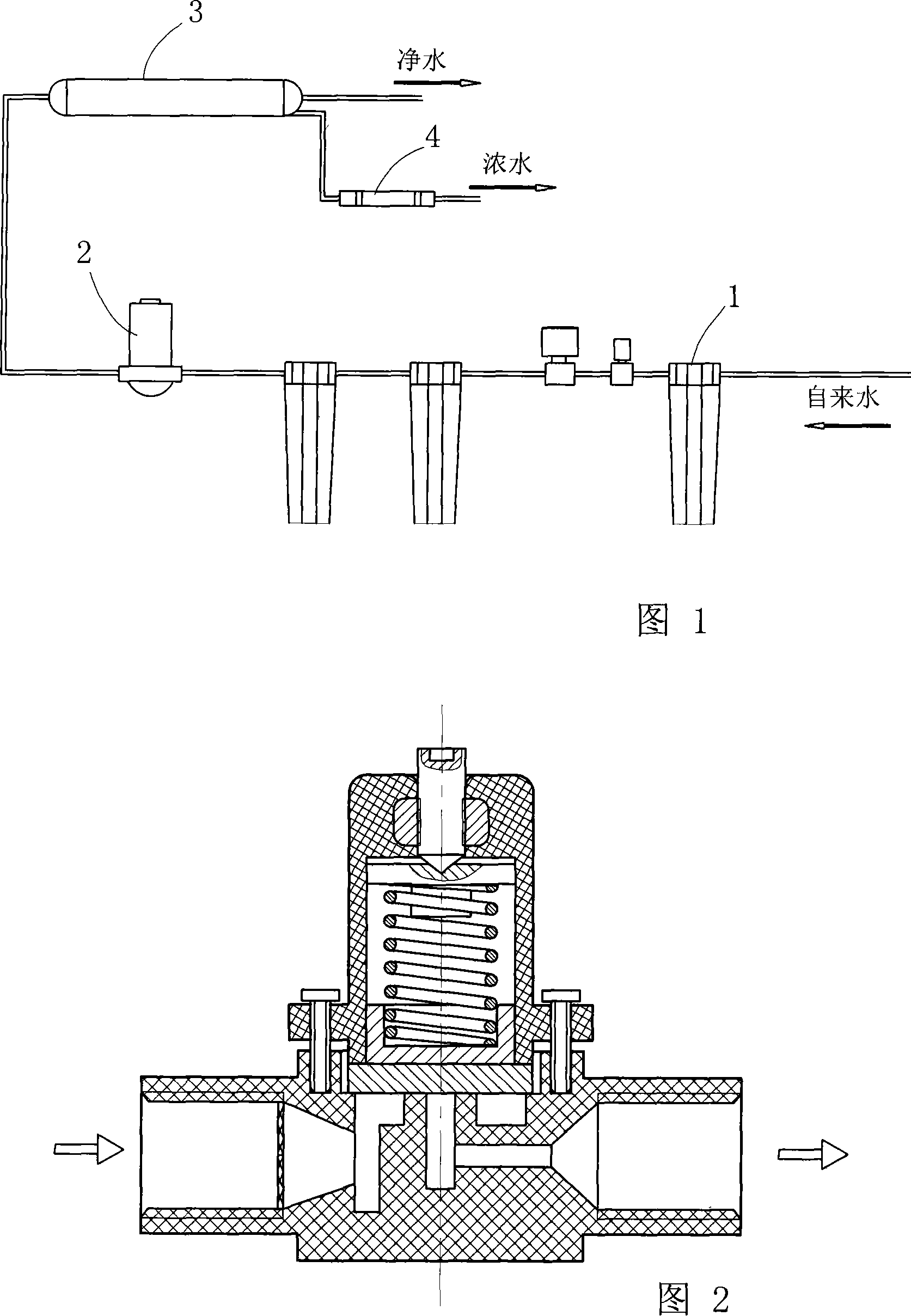 Pressure regulating type waste water ratio