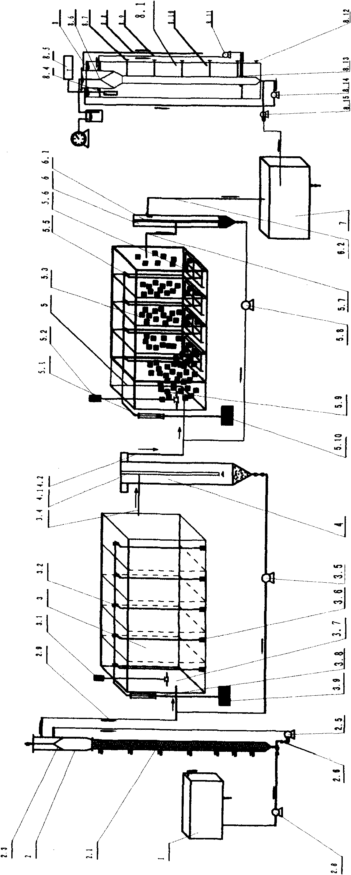 Device for anaerobic removal of organic matters in municipal sewage and denitrification of autotrophic organism and method