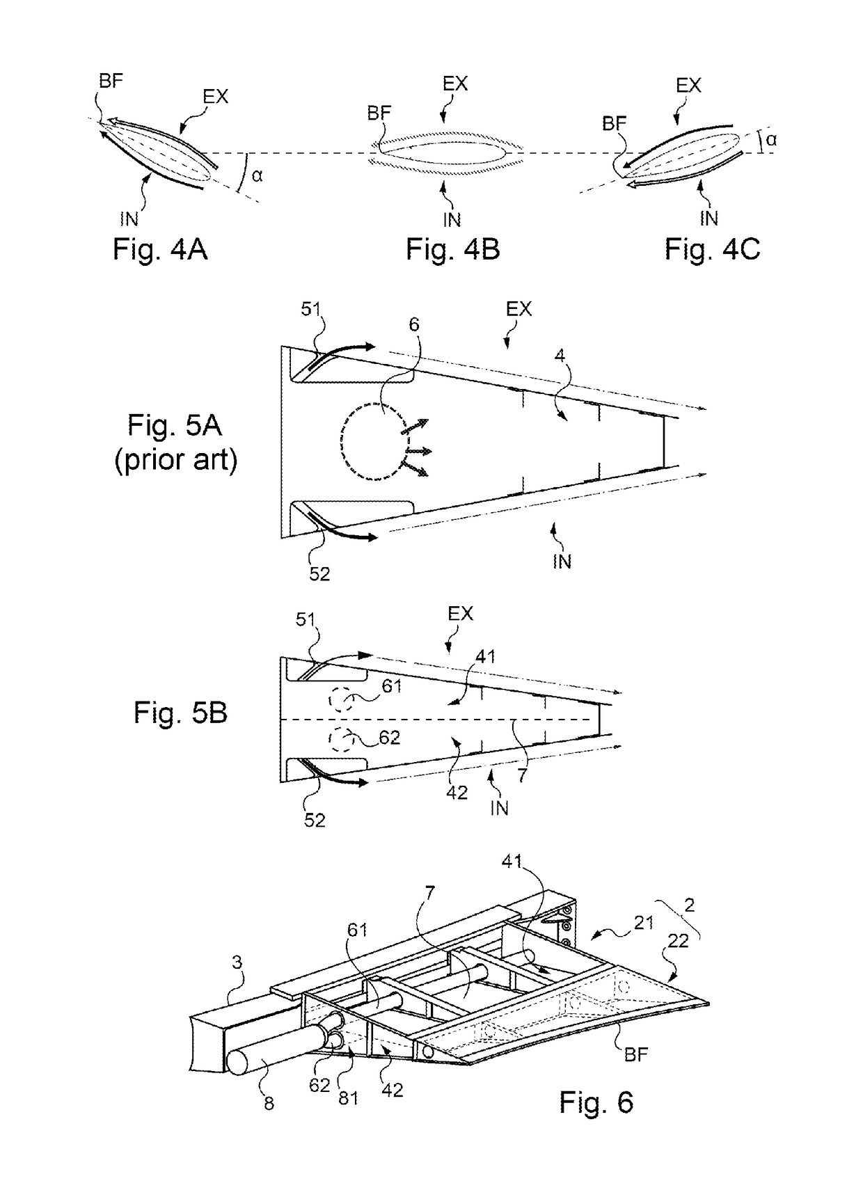 Device for reducing aerodynamic disturbances in the wake of an aerodynamic profile by variable-distribution blowing on the top side and the underside