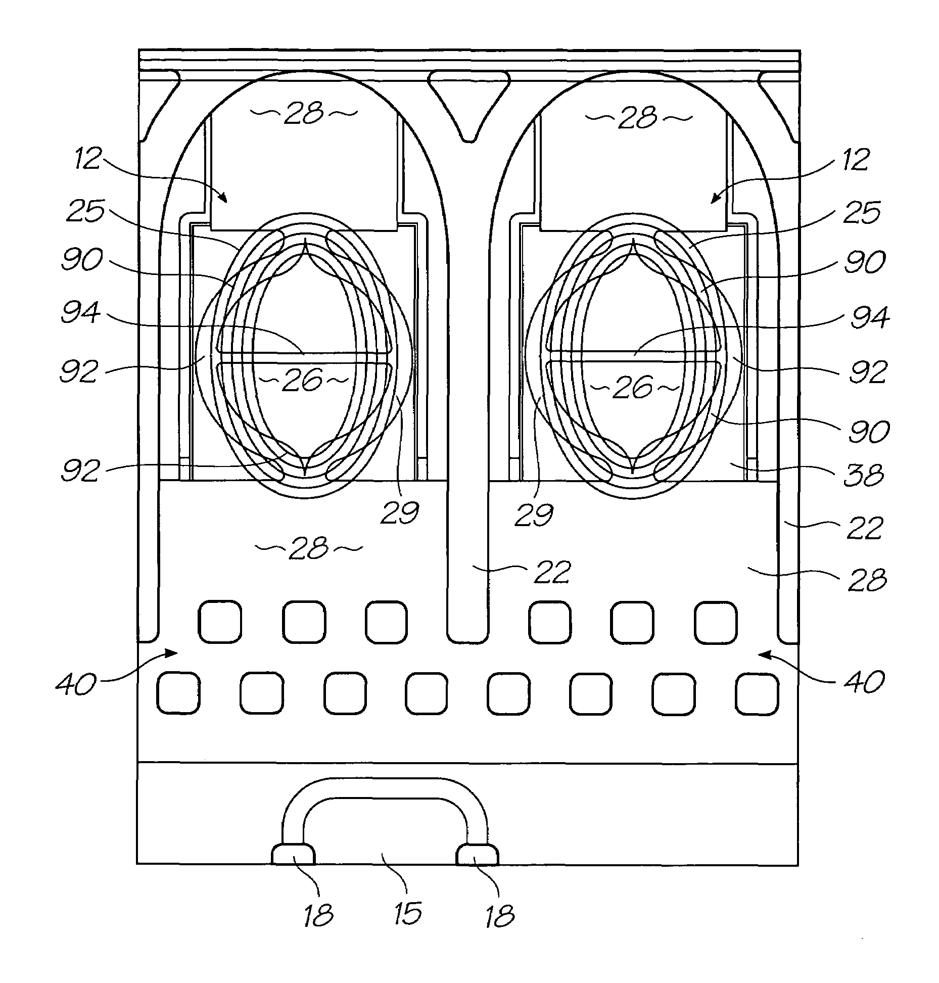 Inkjet printhead with multiple heater elements and cross bracing
