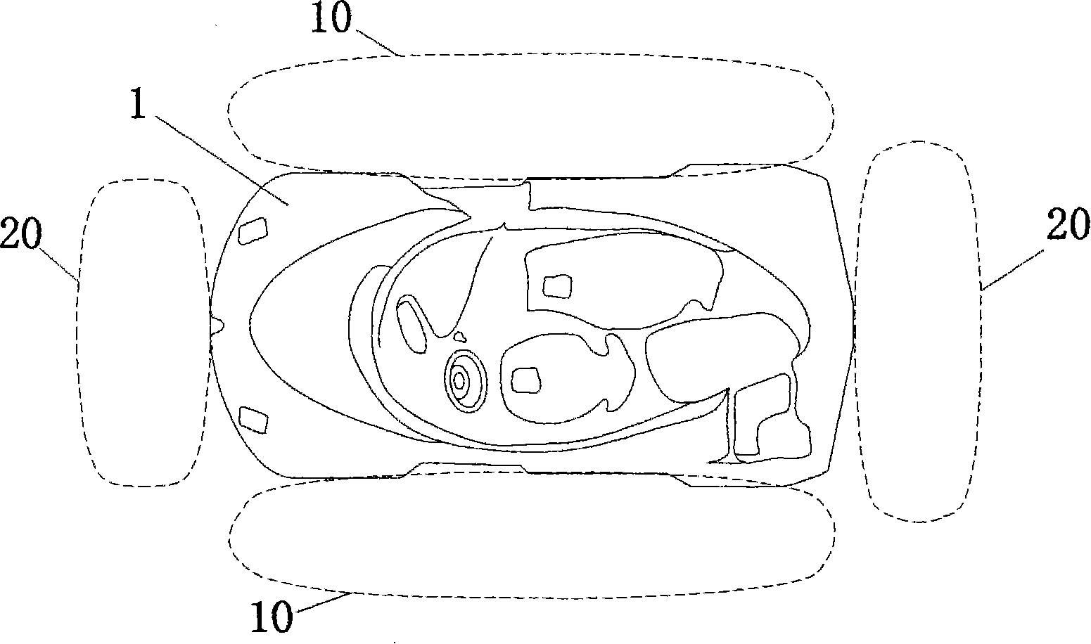 External active anti-collision automobile buffer gasbags