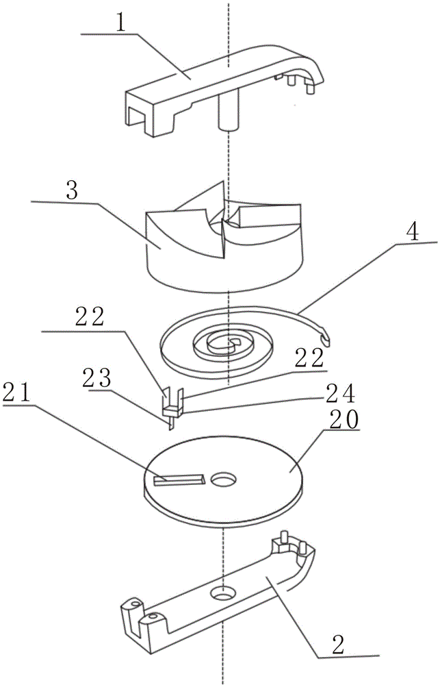 Coil spring take-up/paying off device for fishing