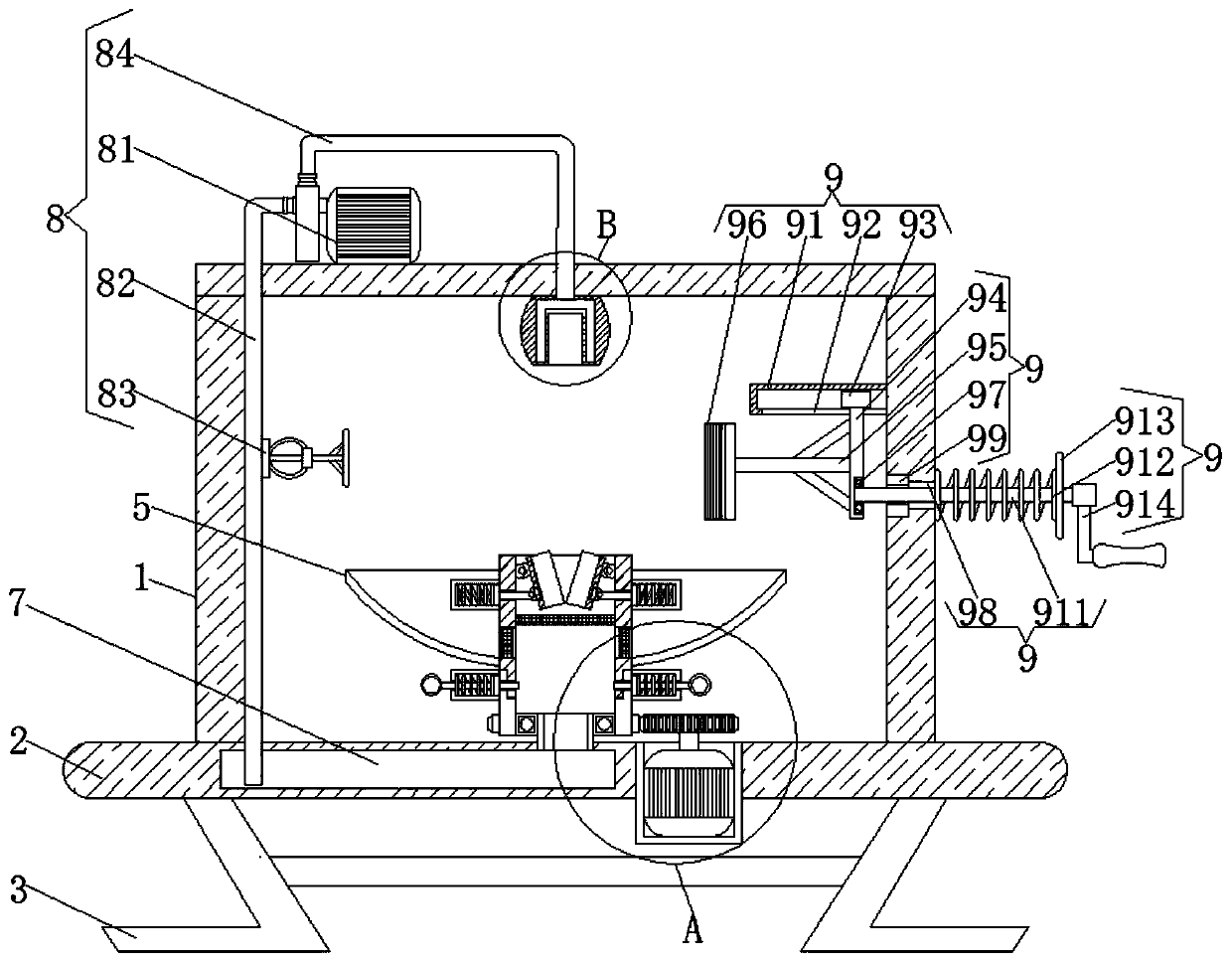 A scraping label equipment for red wine bottle recycling adapted to small factories