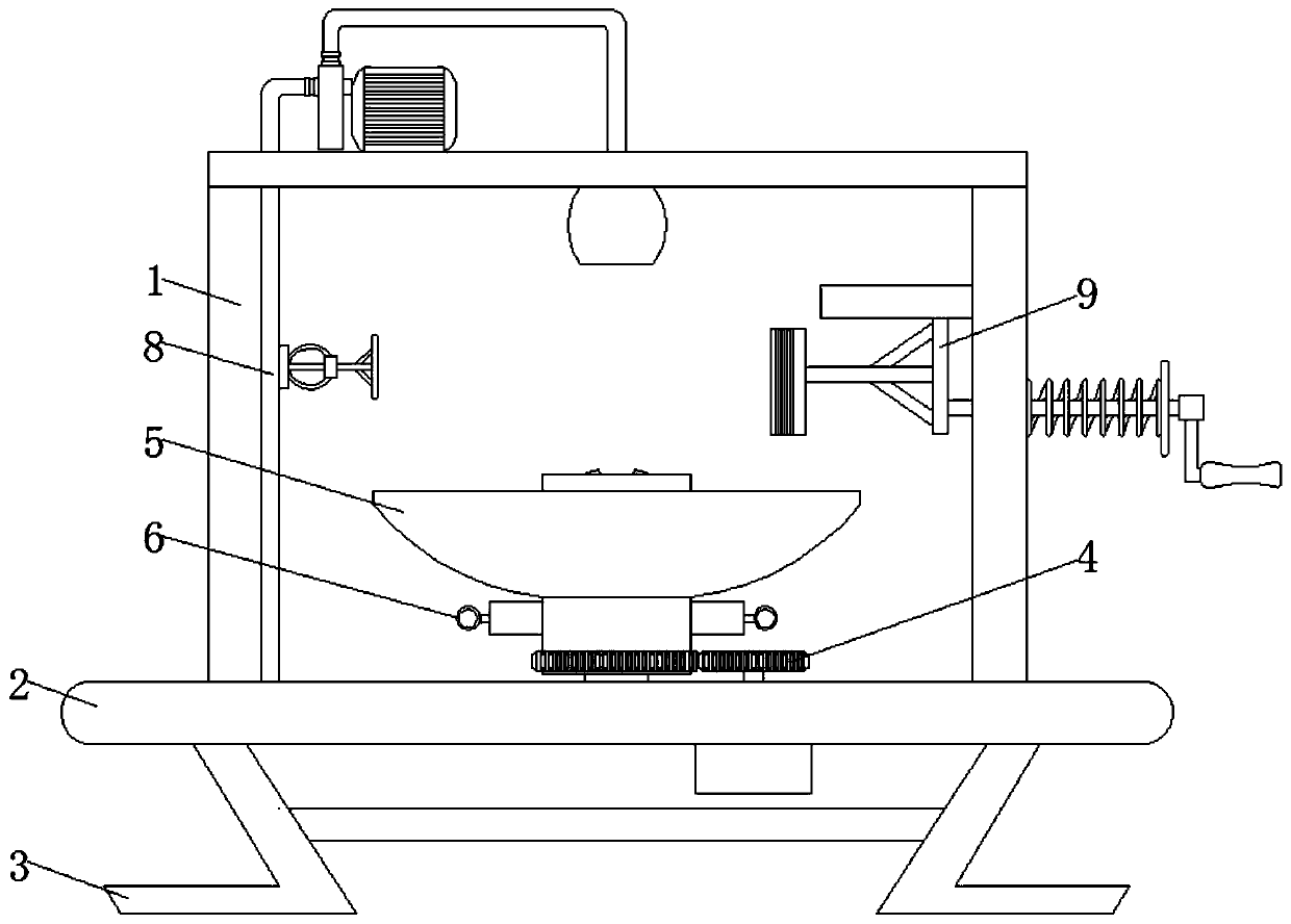 A scraping label equipment for red wine bottle recycling adapted to small factories