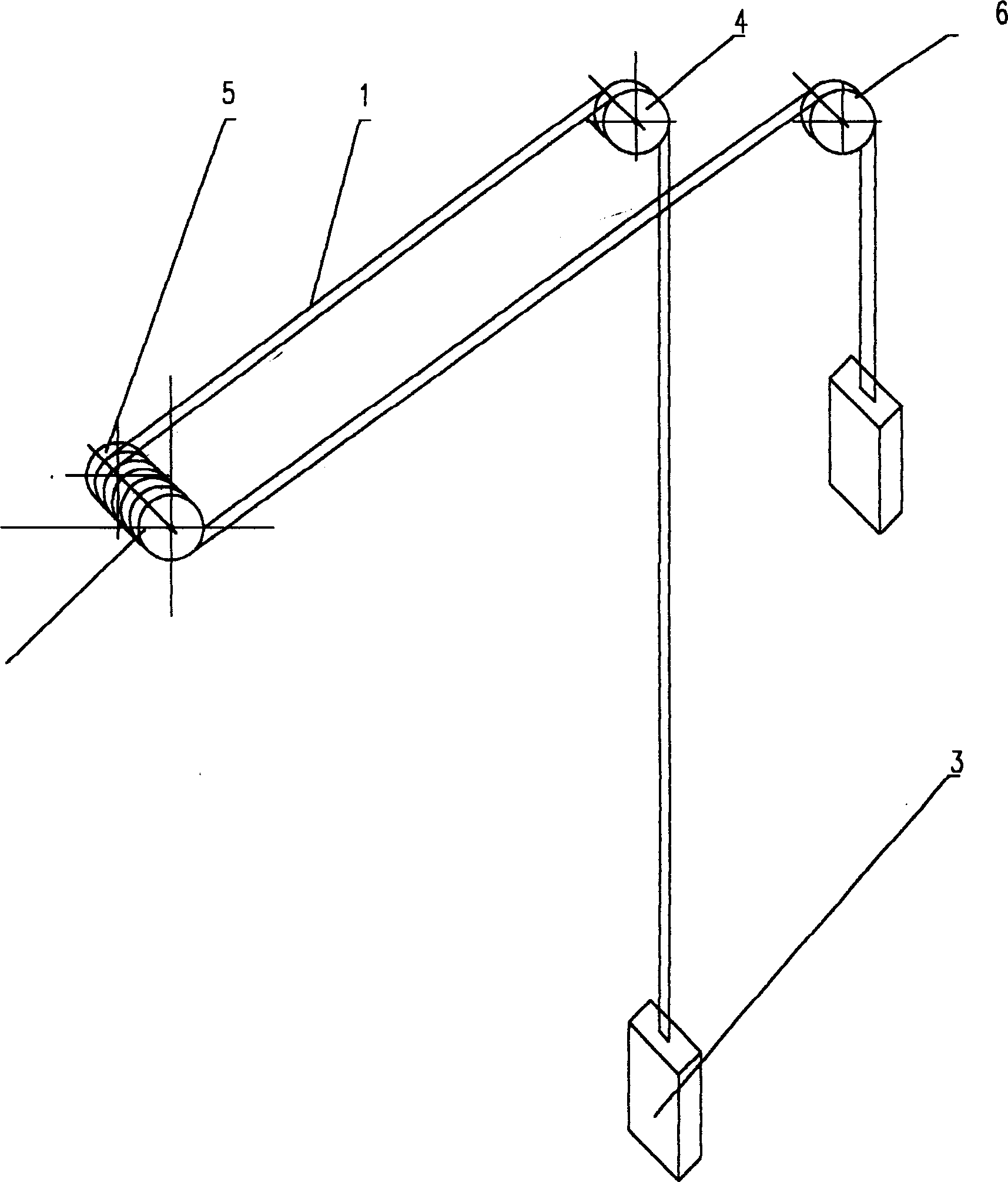 Lifter suspended by multiple cables and balanced by tail cable