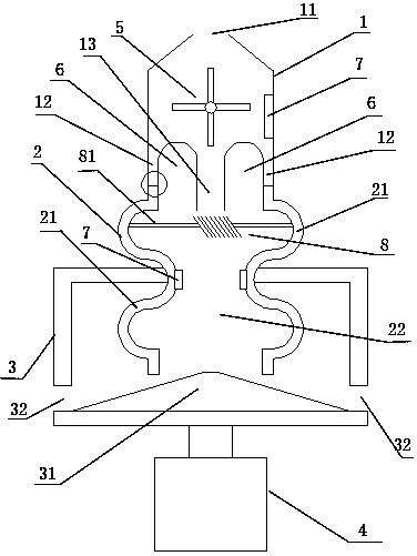 Separating and flowing type spirulina sterilizing device