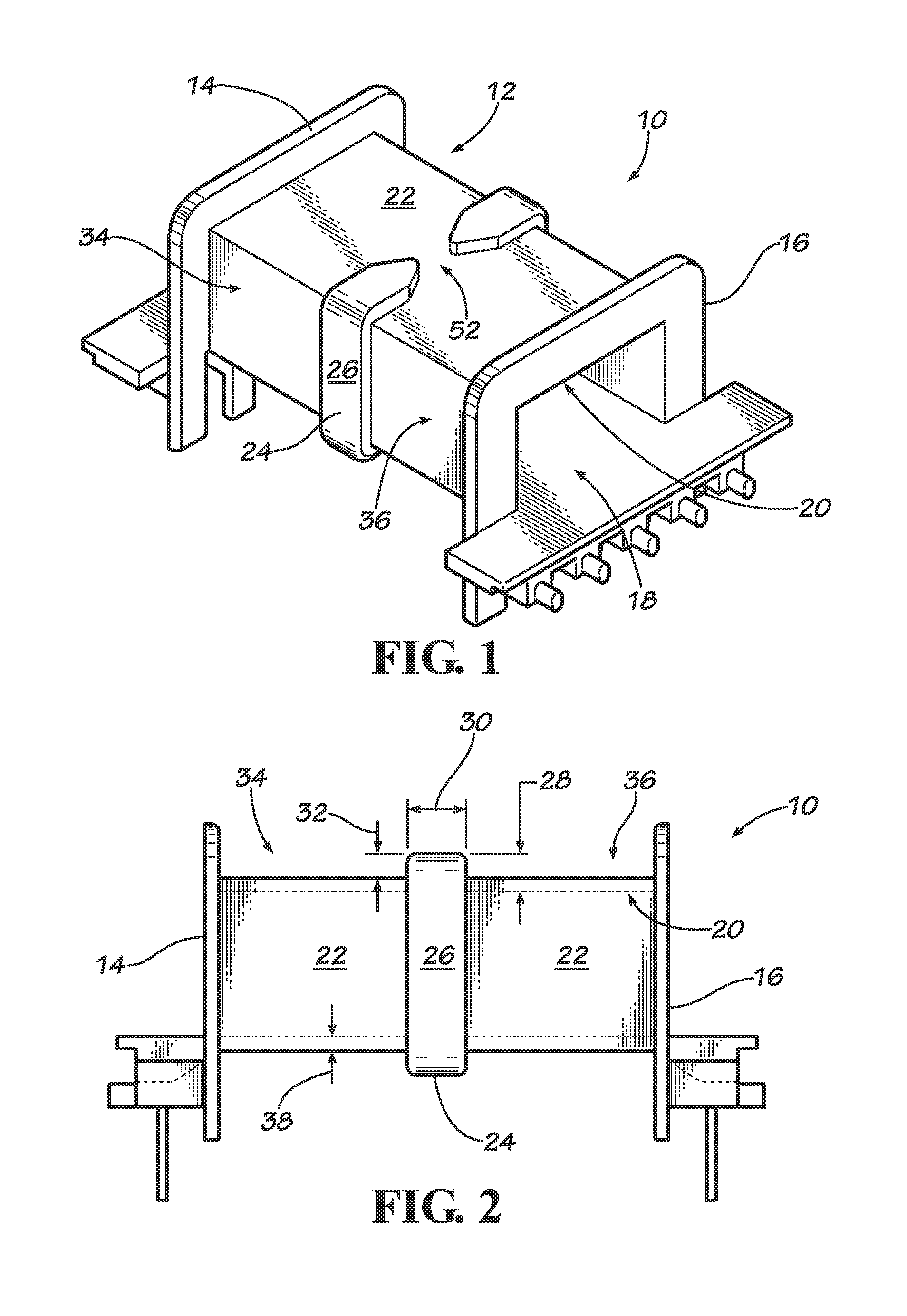 Bobbin apparatus for reducing gap losses in magnetic components