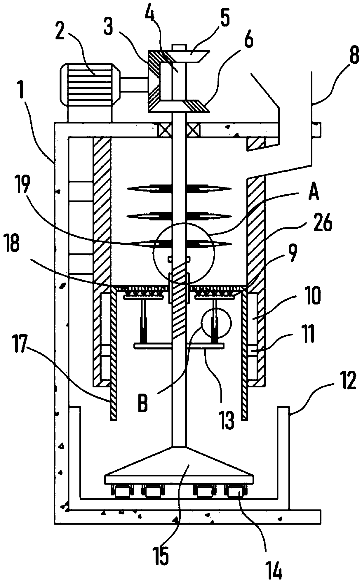Grain crushing and grinding integrated device for agricultural production