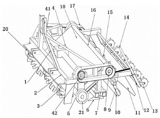 Micro-ridge full film-mulching and banking machine