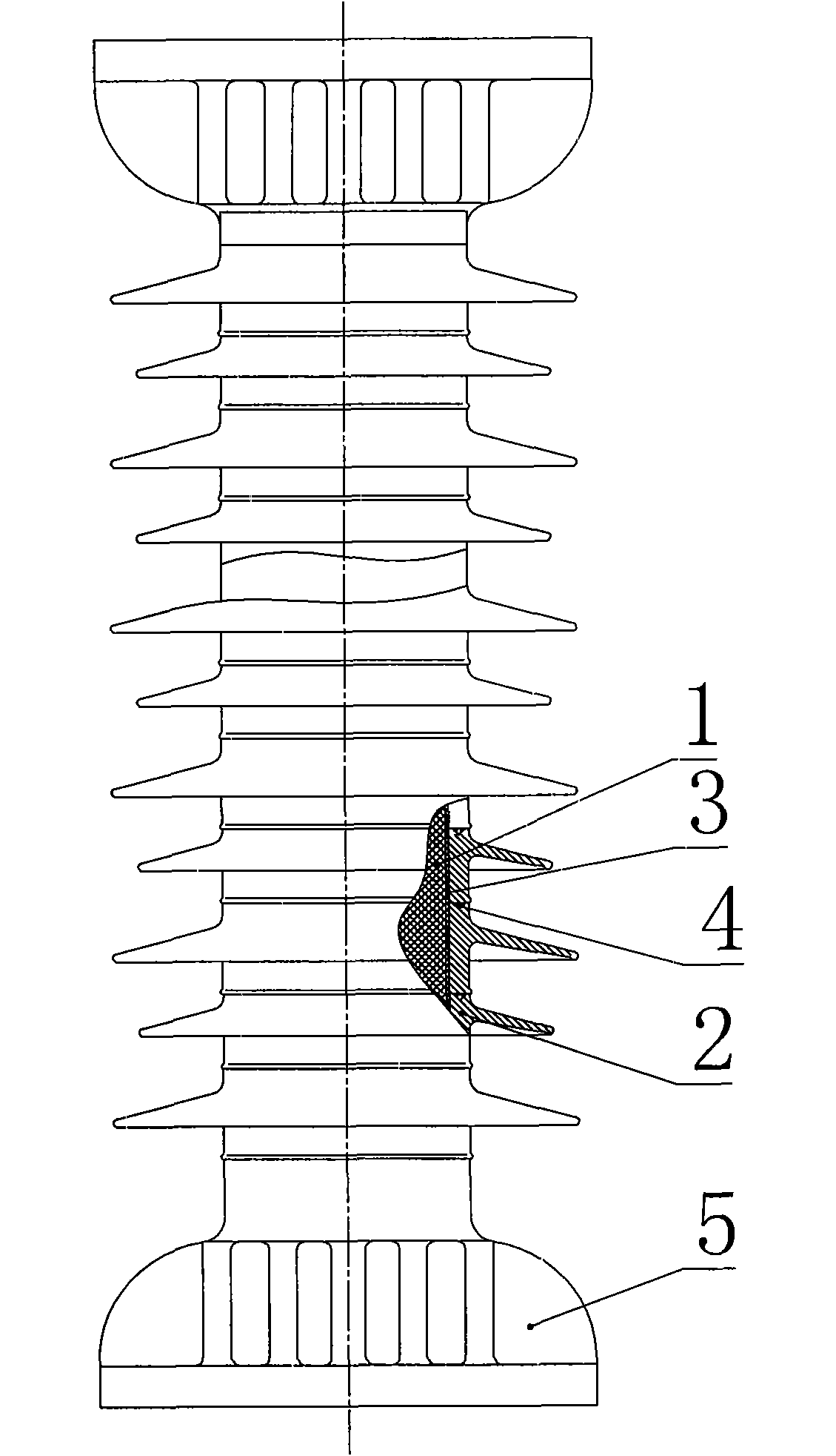 Porcelain composite insulator and manufacturing method thereof