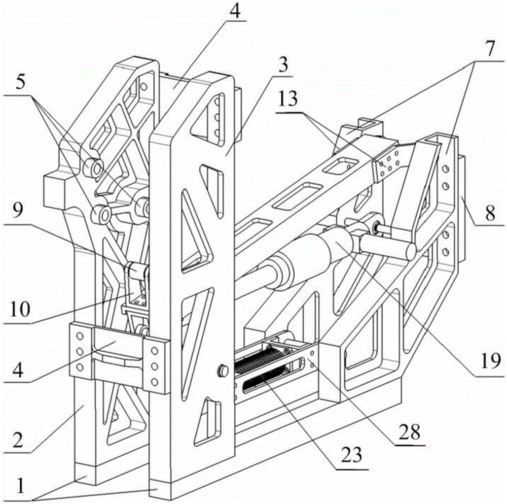 Horizontal test device for reliability test of aircraft landing gear door up lock