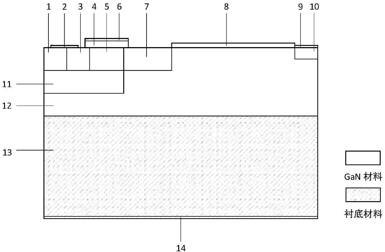 Lateral transistor with AlGaN/GaN heterojunction and production method of lateral transistor