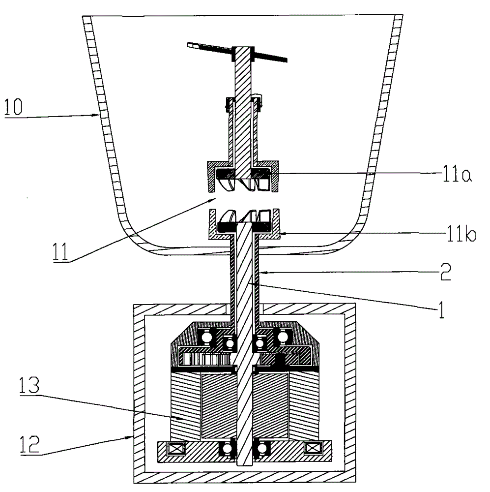 Coaxial bidirectional stirring device