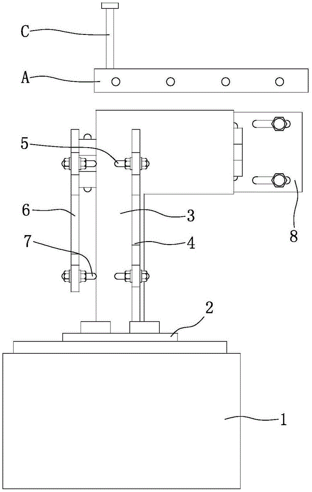 A motorcycle engine pneumatic clamping device for dynamometer