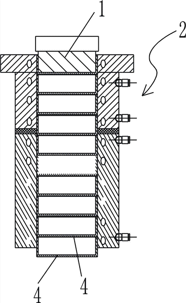 Punch forming device and punch forming process of square paper box component