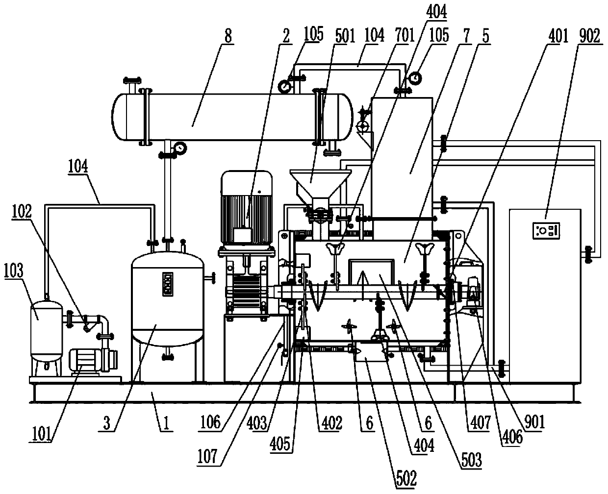 Horizontal colter vacuum drying and mixing machine