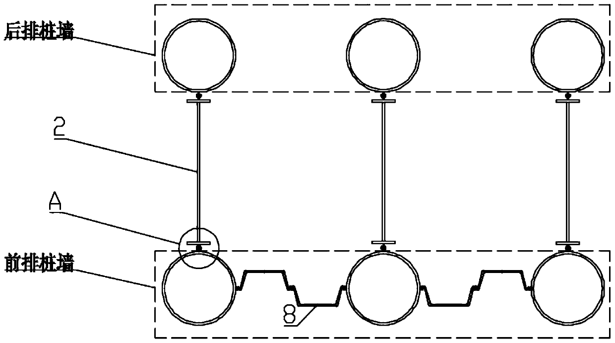 Double-row pile walls