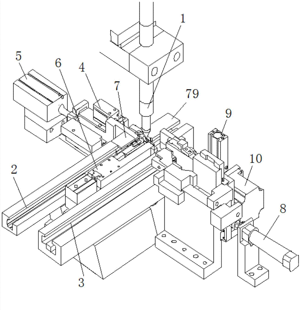 Welding device for small circuit breaker contact plate and coil