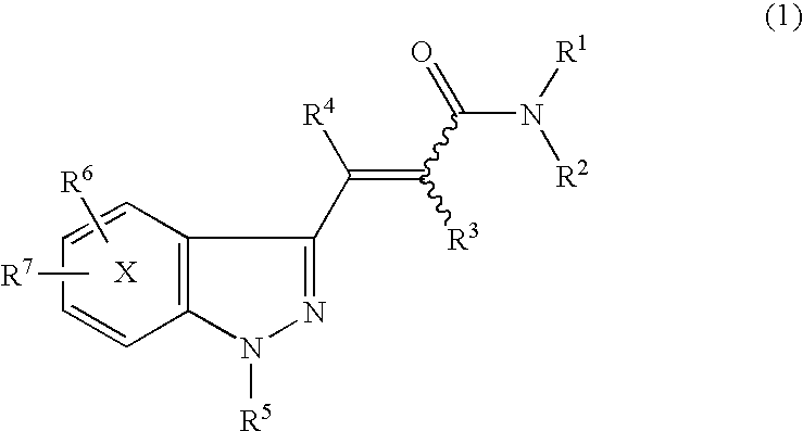 Indazole acrylic acid amide compound