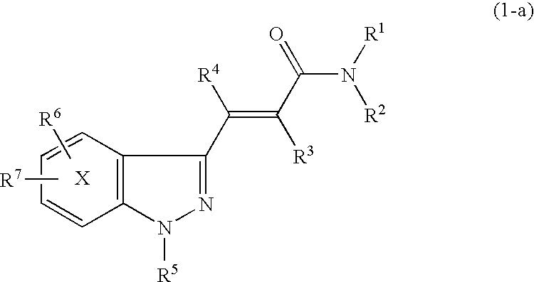 Indazole acrylic acid amide compound