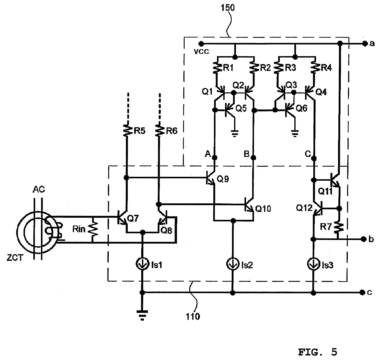 Semiconductor integrated circuit for detecting leakage current and earth leakage circuit breaker having the same