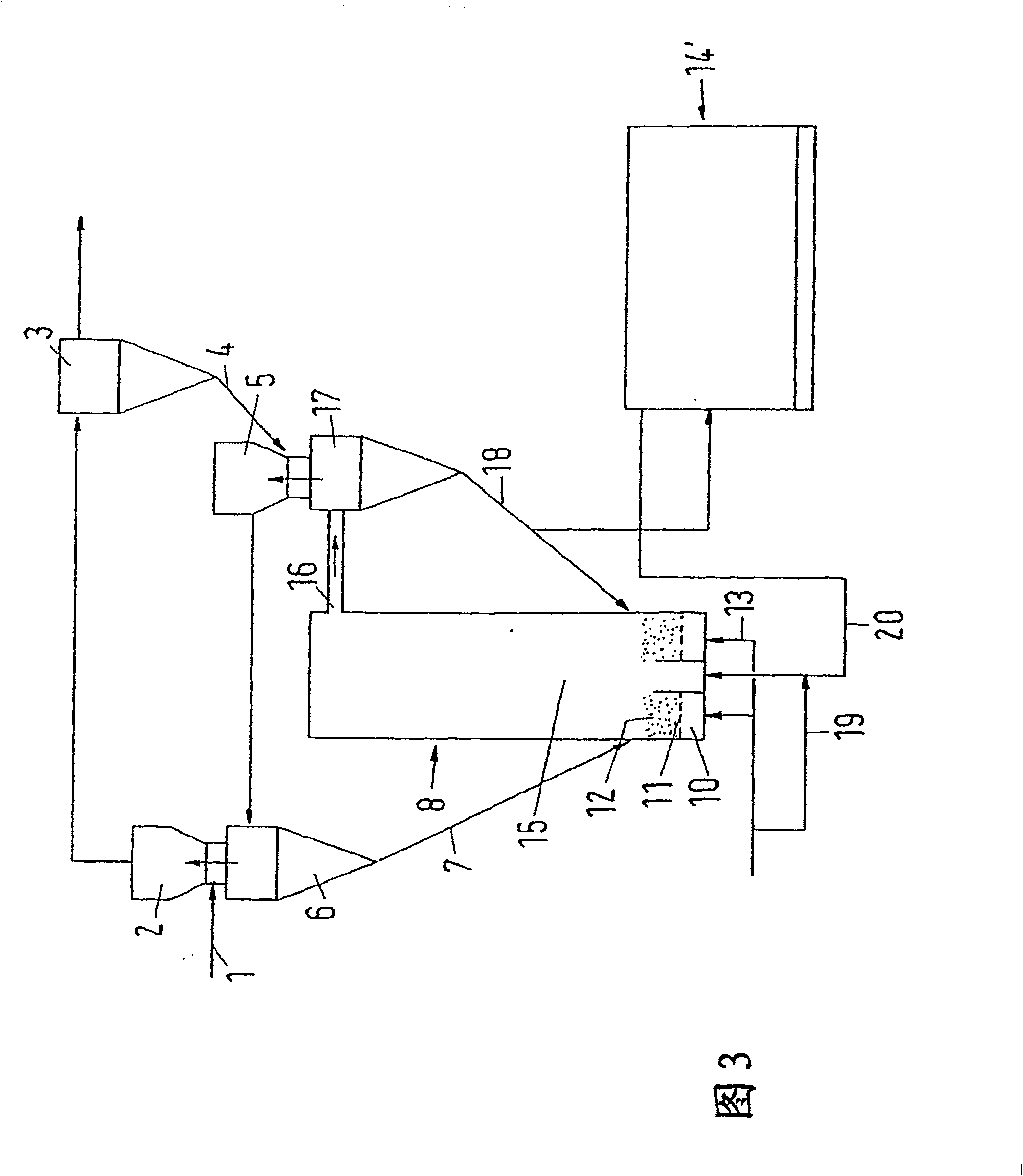 Method and plant for the heat treatment of solids containing iron oxide using a fluidized bed reactor