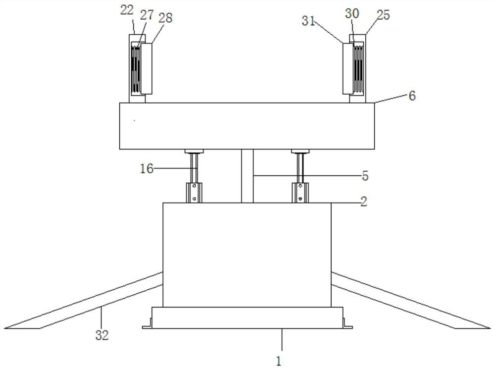 Marine fixing device of liftable marine survey instrument