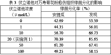 Marigold pollen differential medium and differentiation culture method