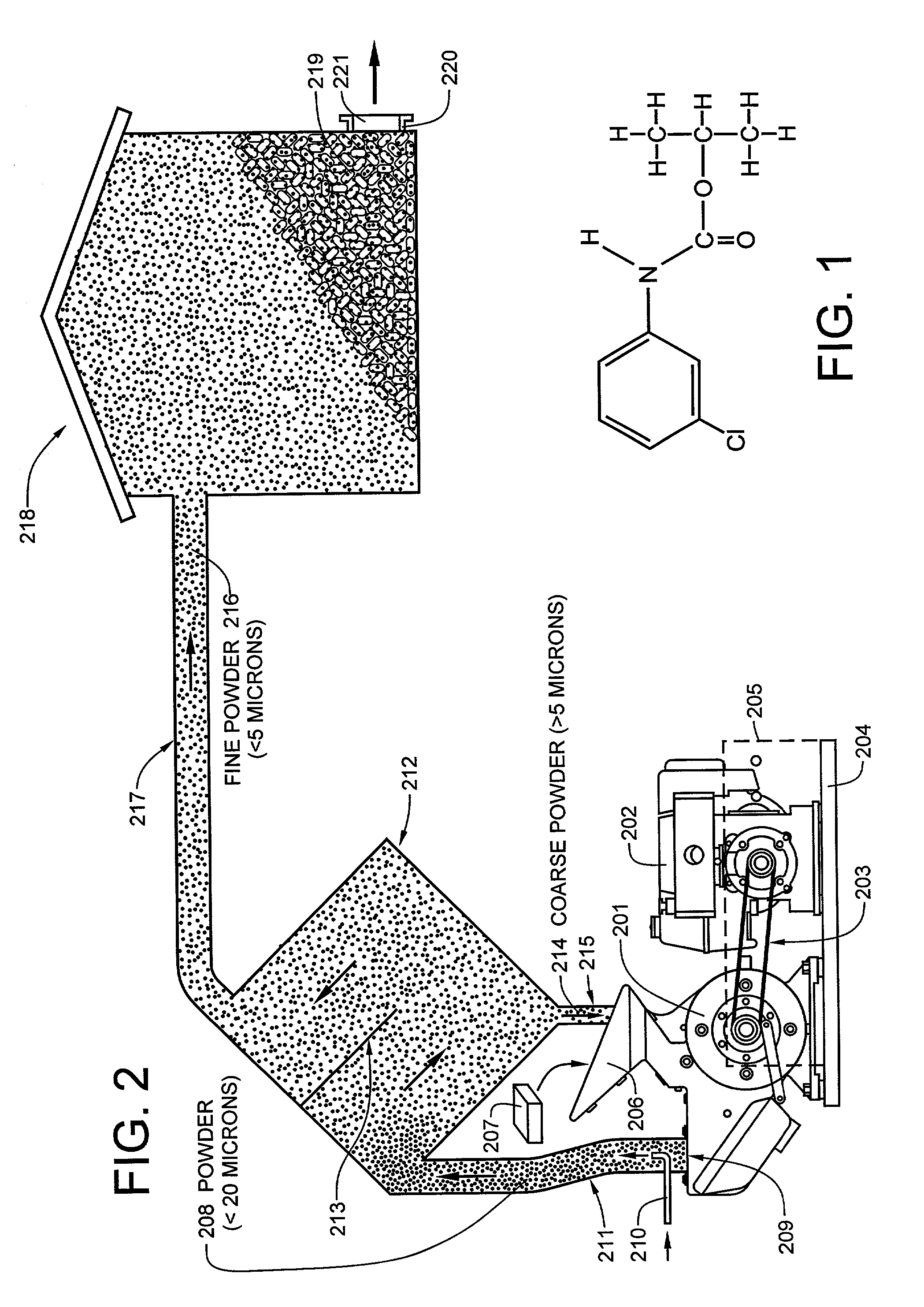 Method and apparatus for treating tubers with a powdered organic compound