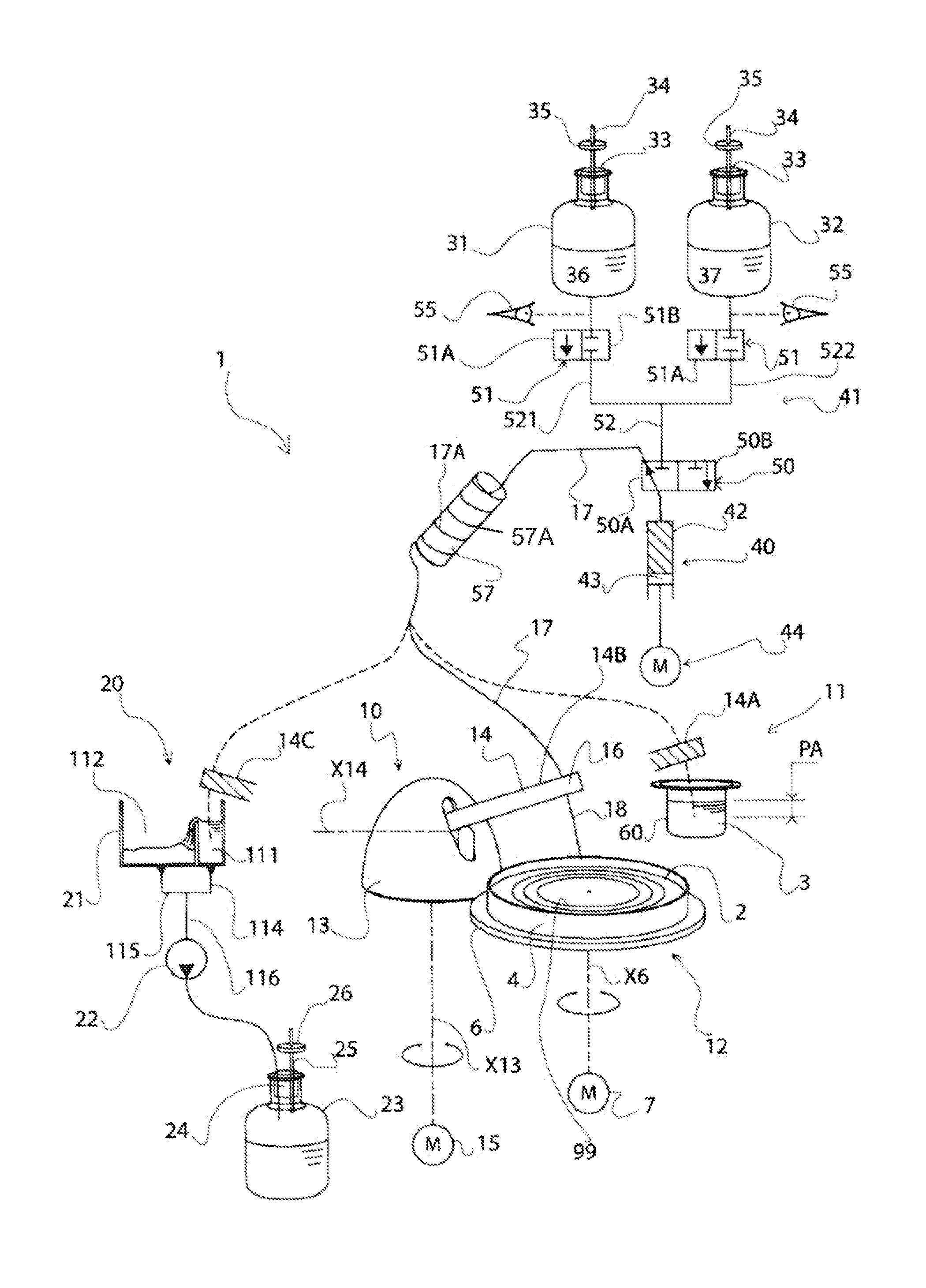 Automatic inoculating system and method for depositing a sample on a substrate in a pattern