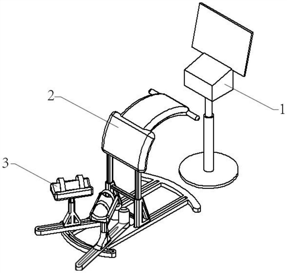 Dynamic four-point kneeling position evaluation training device and application thereof