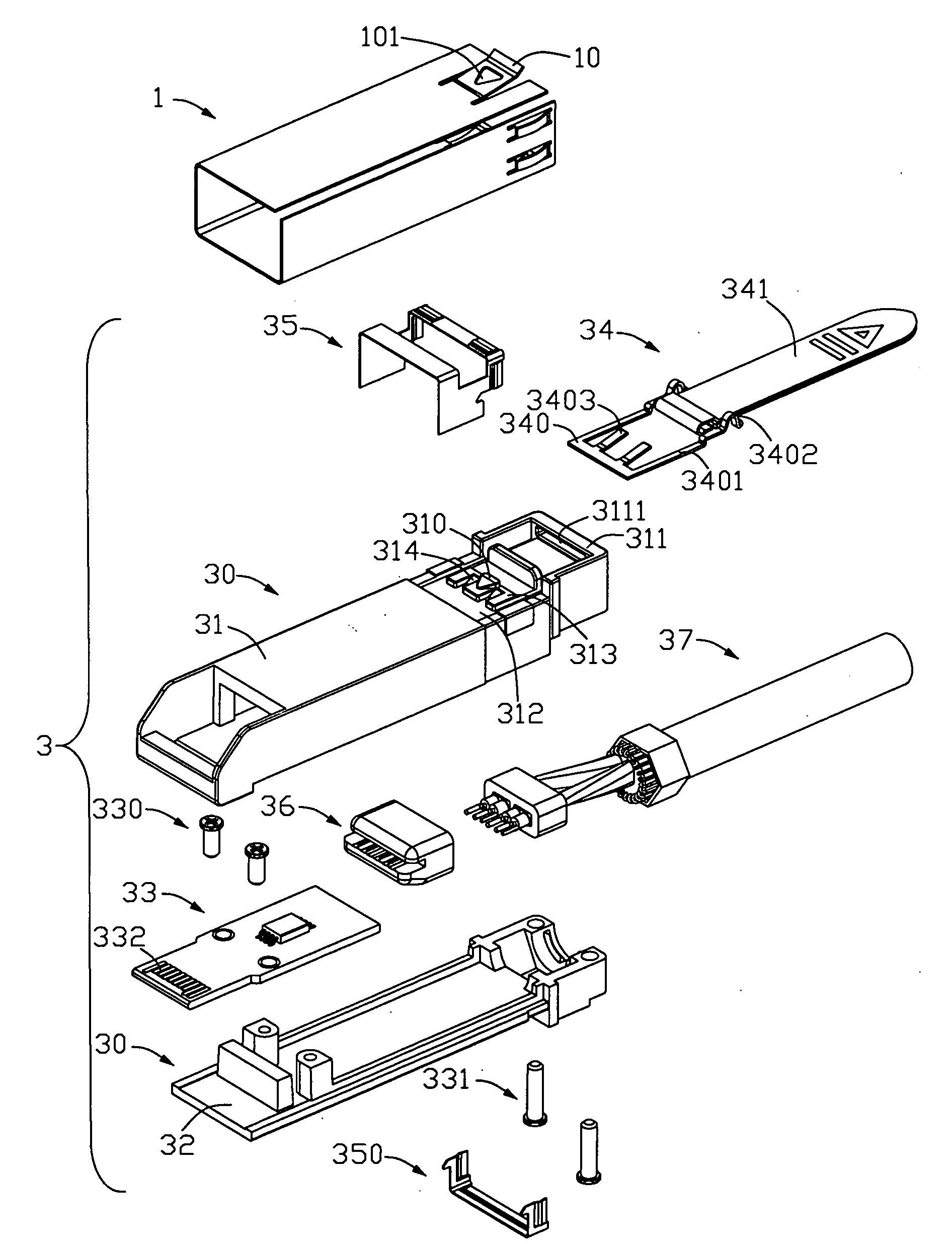 Pluggable module having ejector device
