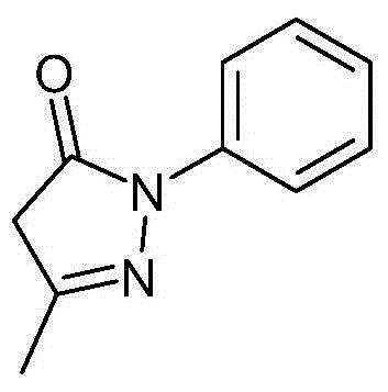 Application of composition of 3-methyl-1-phenyl-2-pyrazoline-5-ketone and borneol