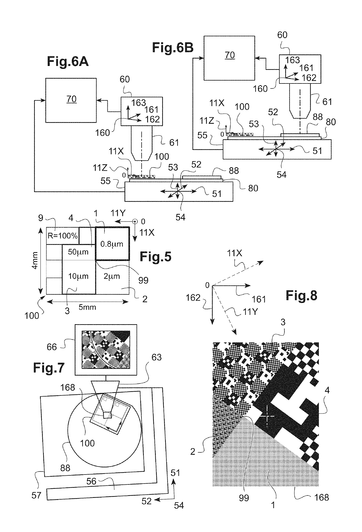 Micro-localisation method and device for an imaging instrument and a measuring apparatus