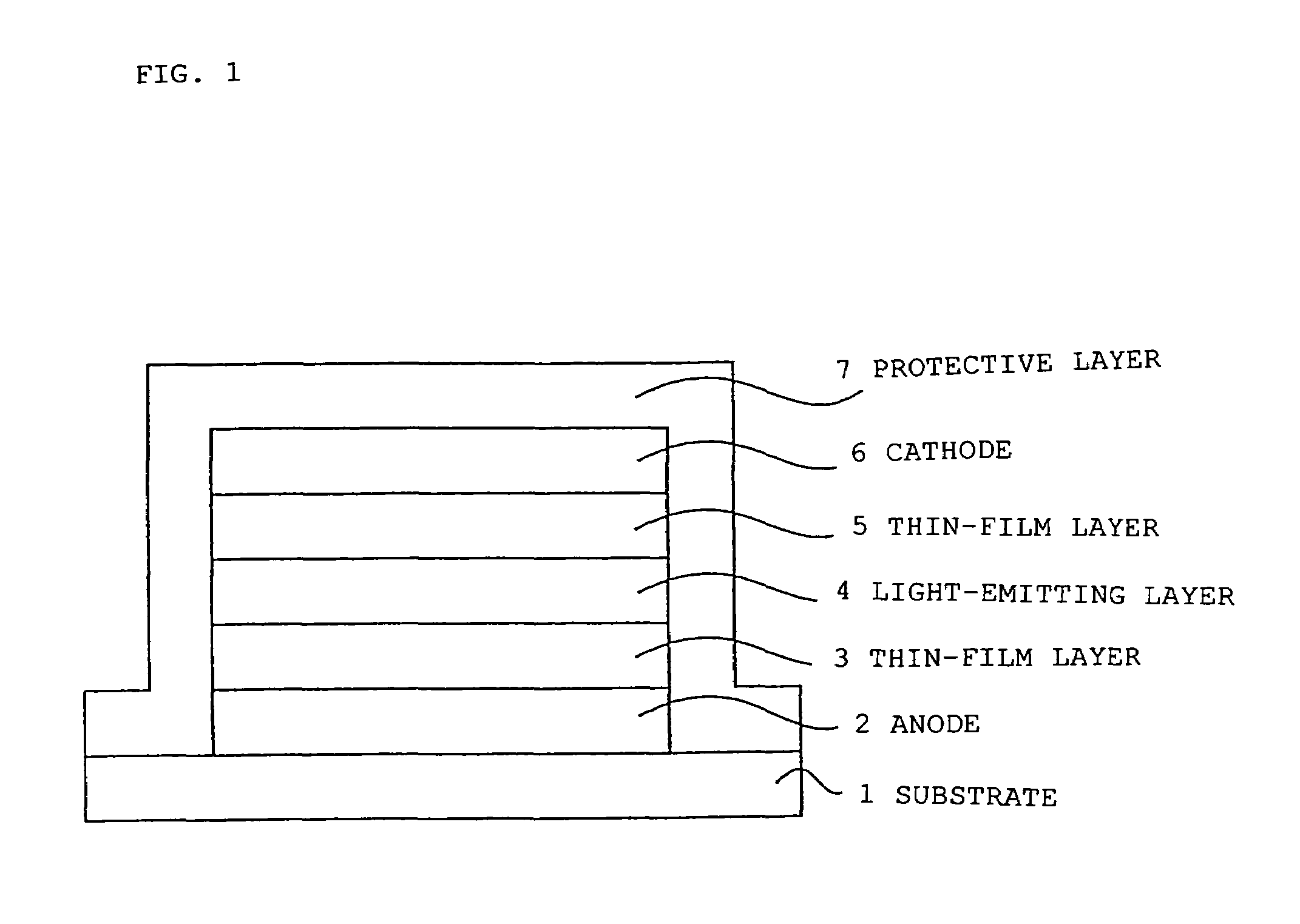 Electroluminescent device having a thin-film layer, and electronic device having the electroluminescent device