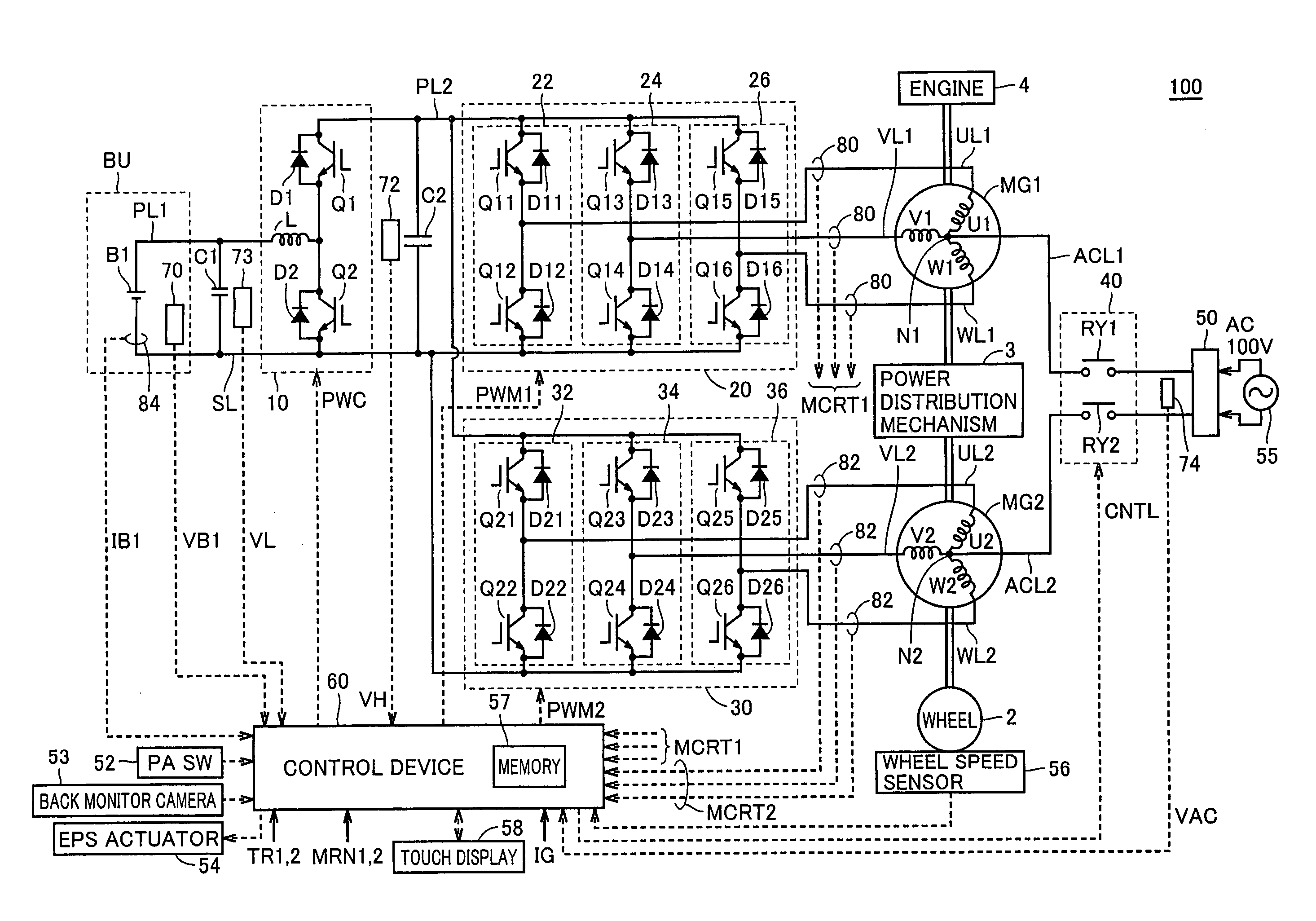 Parking assist device and a method for electric power transmission and reception between a vehicle and a ground apparatus