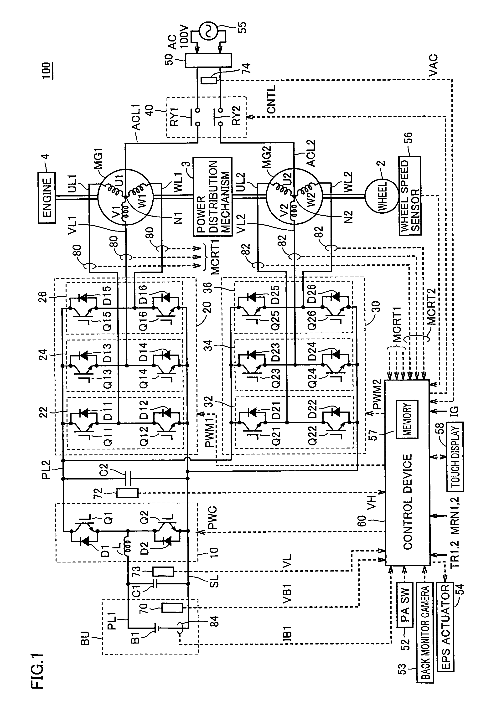 Parking assist device and a method for electric power transmission and reception between a vehicle and a ground apparatus