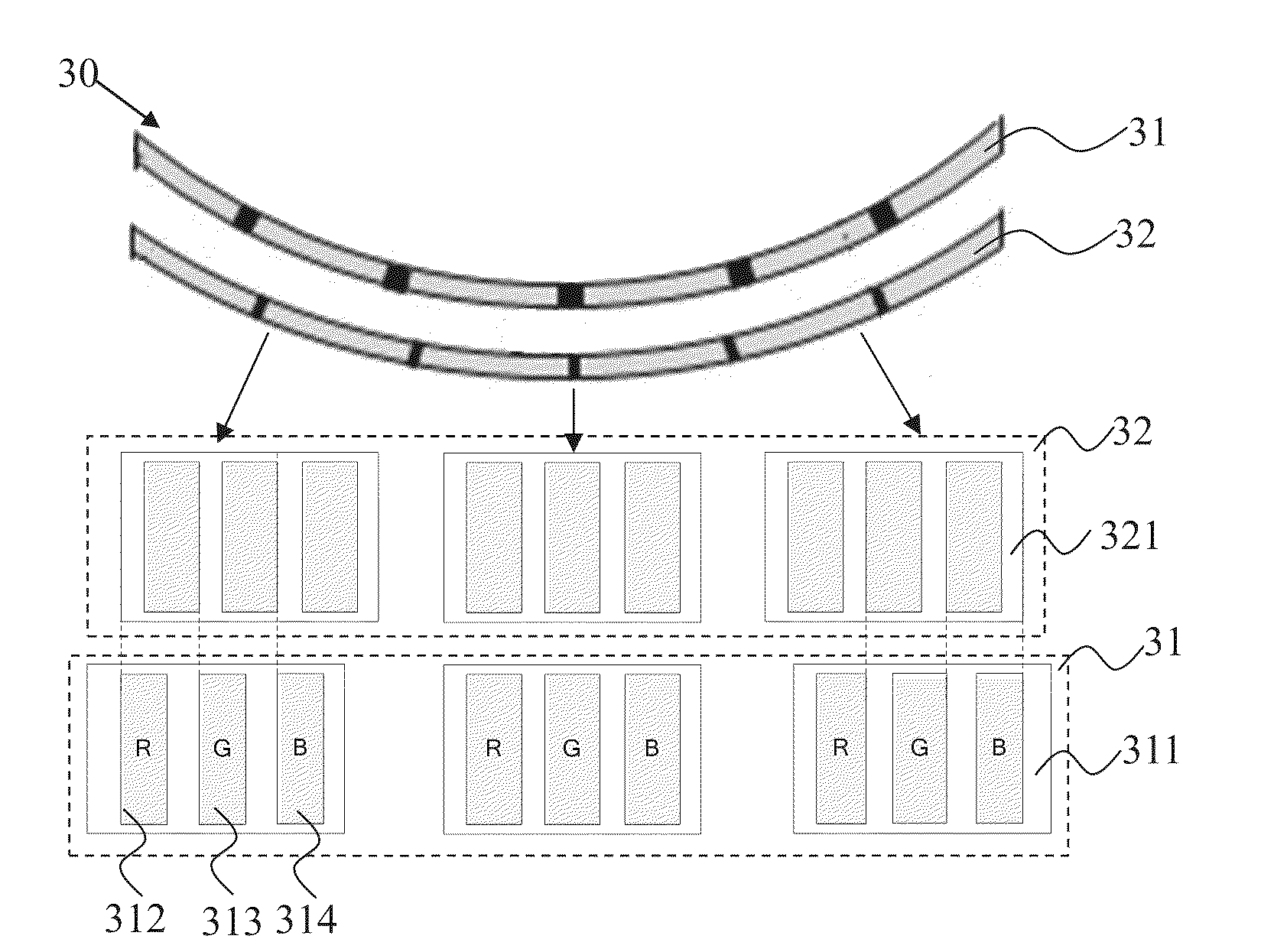 Curved liquid crystal display panel and curved liquid crystal display apparatus