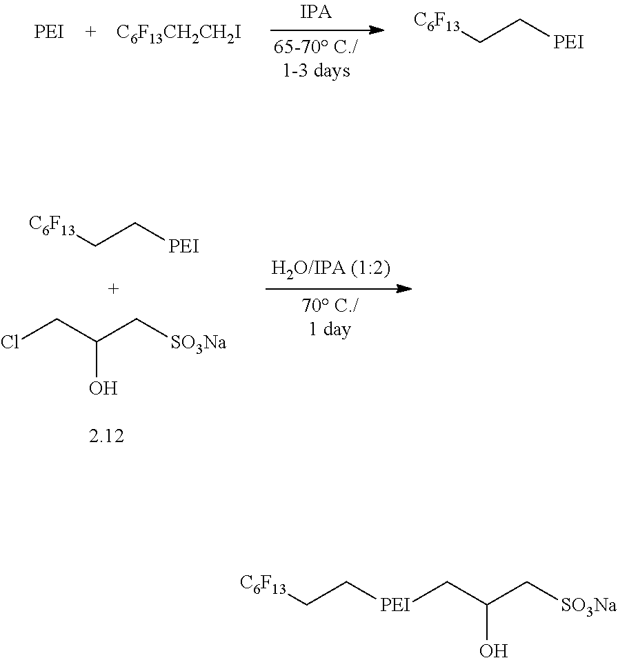 Poly-perfluoroalkyl substituted polyethyleneimine foam stabilizers and film formers