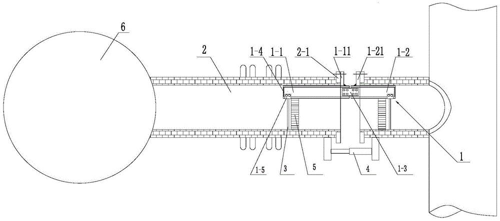 A hot blast stove hot blast branch pipe inner lining repair tool and repair method