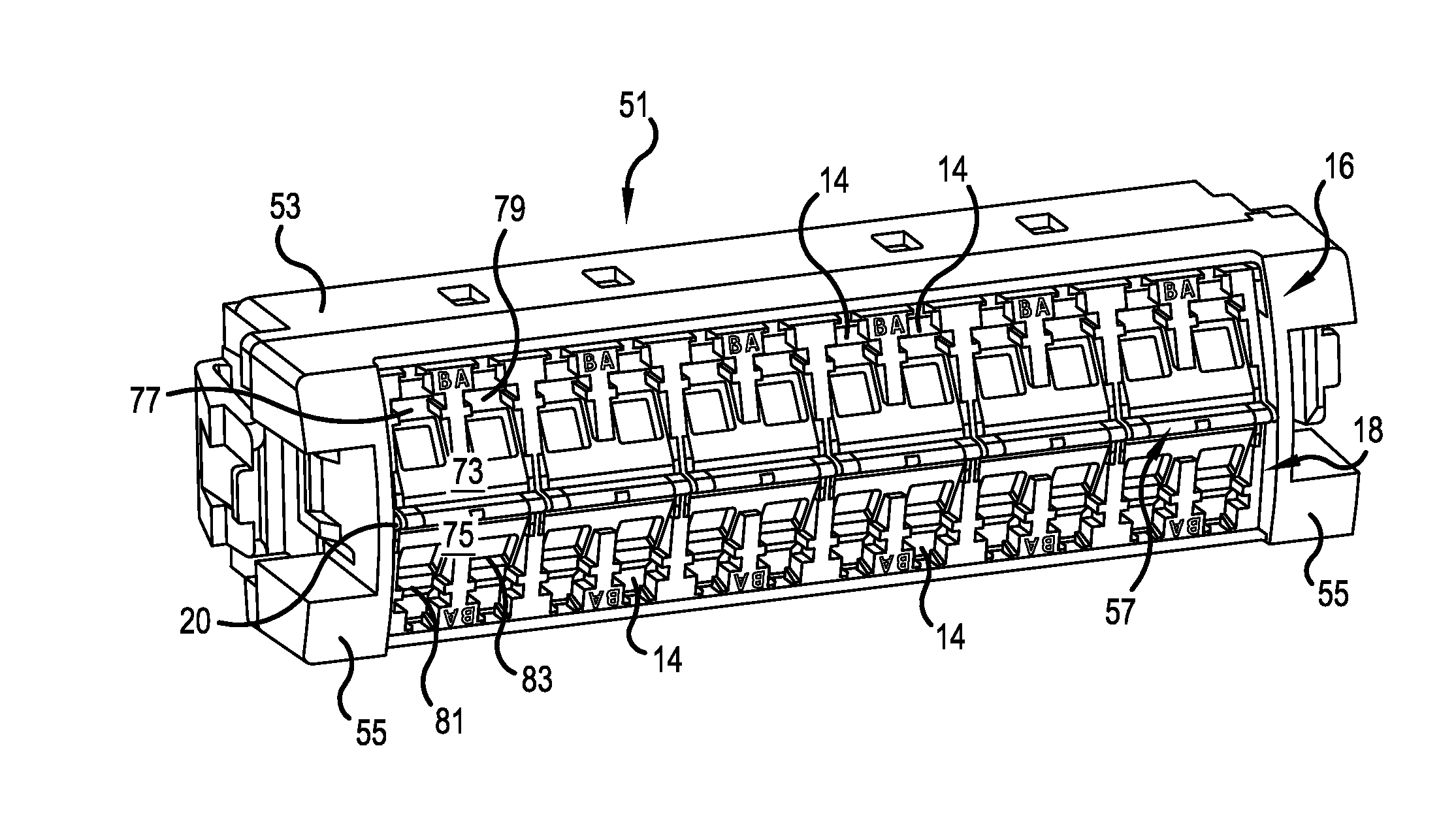 Internal shutter mechanism for a ganged fiber optic adapter