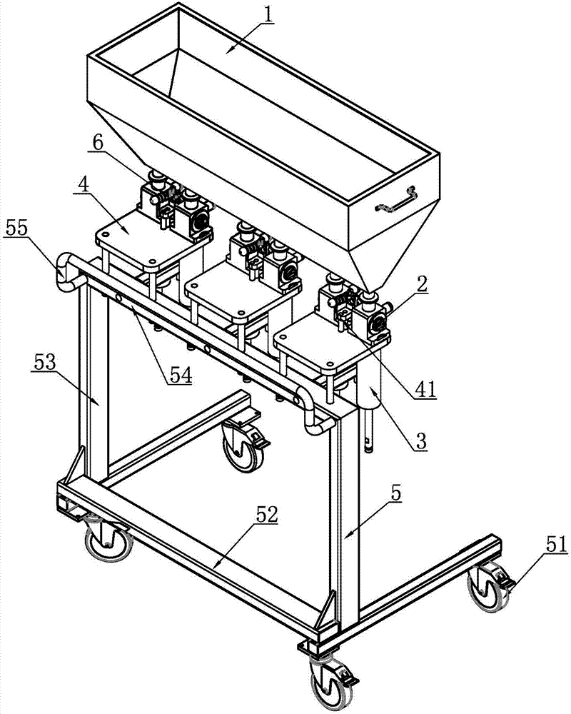 Quick disassembly and assembly type replacement trolley for filling machine