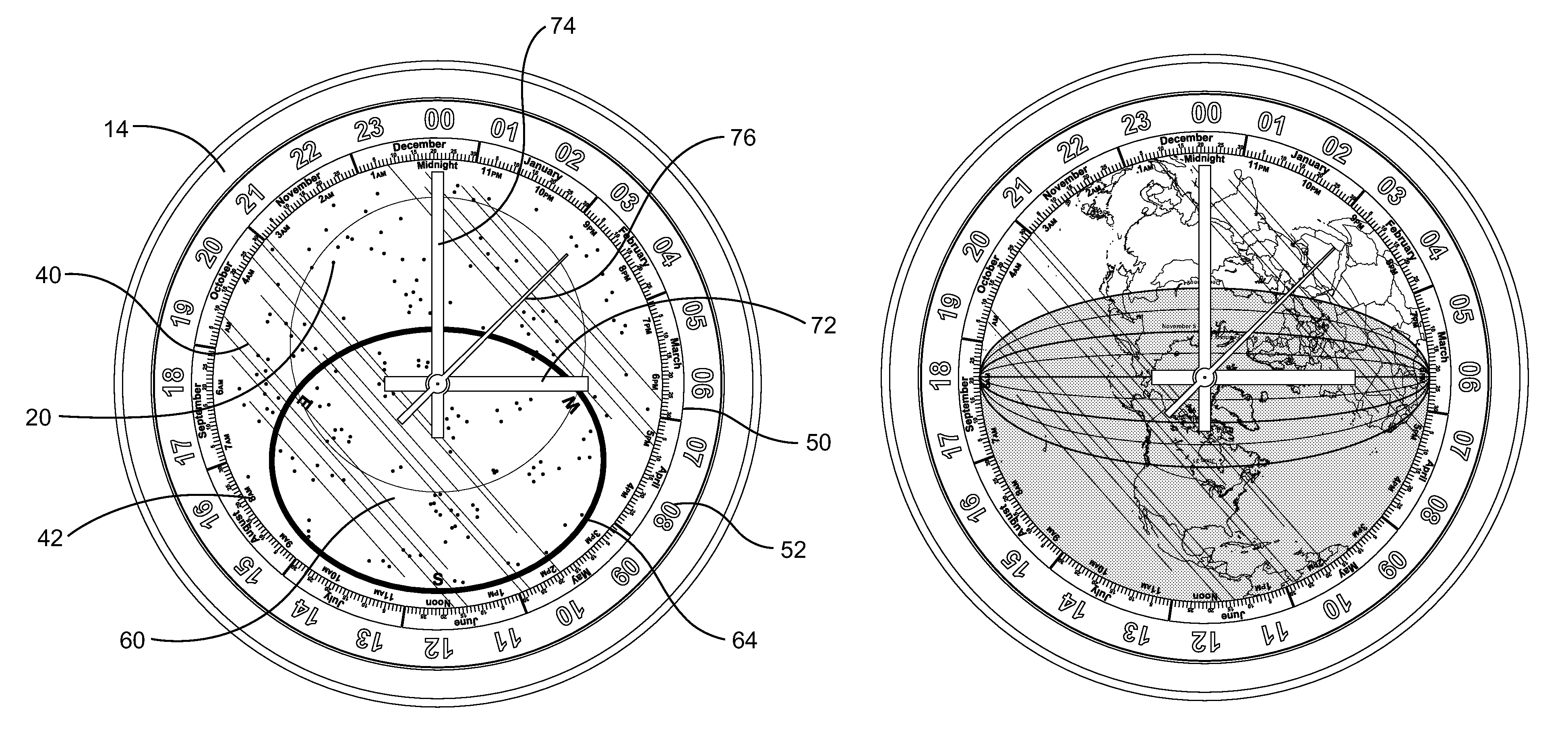Planisphere clock